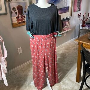 Large Cuddl Duds Cropped Pants Giraffe Matching Pajamas